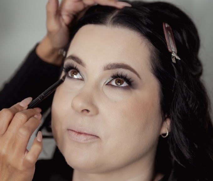 Eye makeup being applied in the chair at Rosewood in Woonona